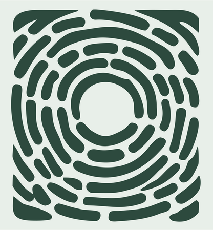 Blocky Fingerprint Square Mark #e8efe9/#2d4a3e