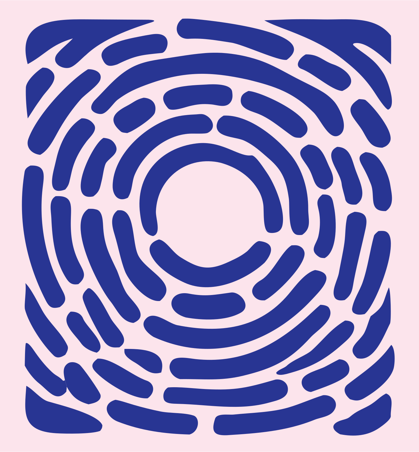 Blocky Fingerprint Square Mark #fce4ec/#283593