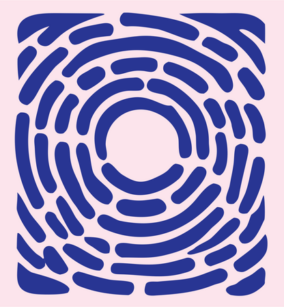 Blocky Fingerprint Square Mark #fce4ec/#283593