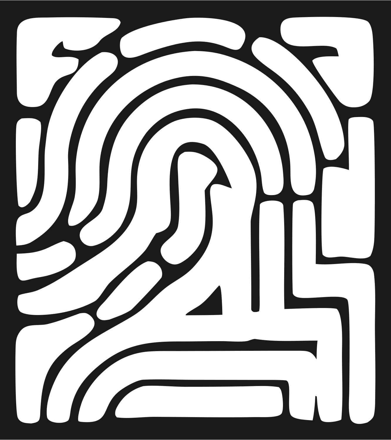Blocky Fingerprint Square Badge #1a1a1a/#ffffff