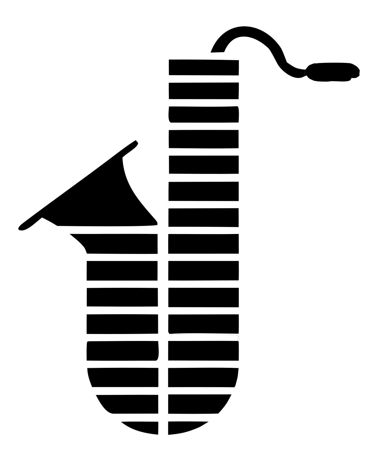 Bold Striped Saxophone Mark #ffffff/#000000