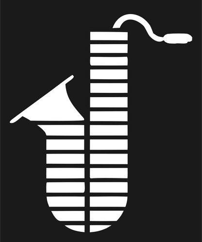 Bold Striped Saxophone Mark #1a1a1a/#ffffff