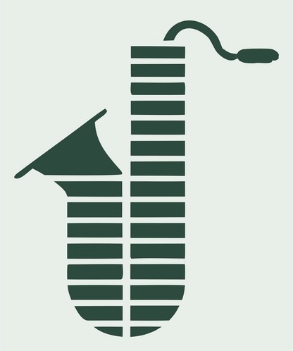 Bold Striped Saxophone Mark #e8efe9/#2d4a3e