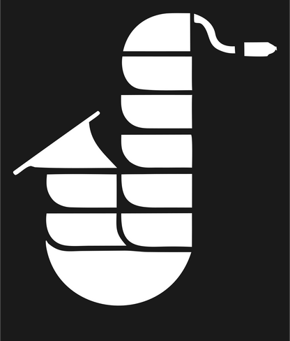 Bold Saxophone Segmented Icon #1a1a1a/#ffffff