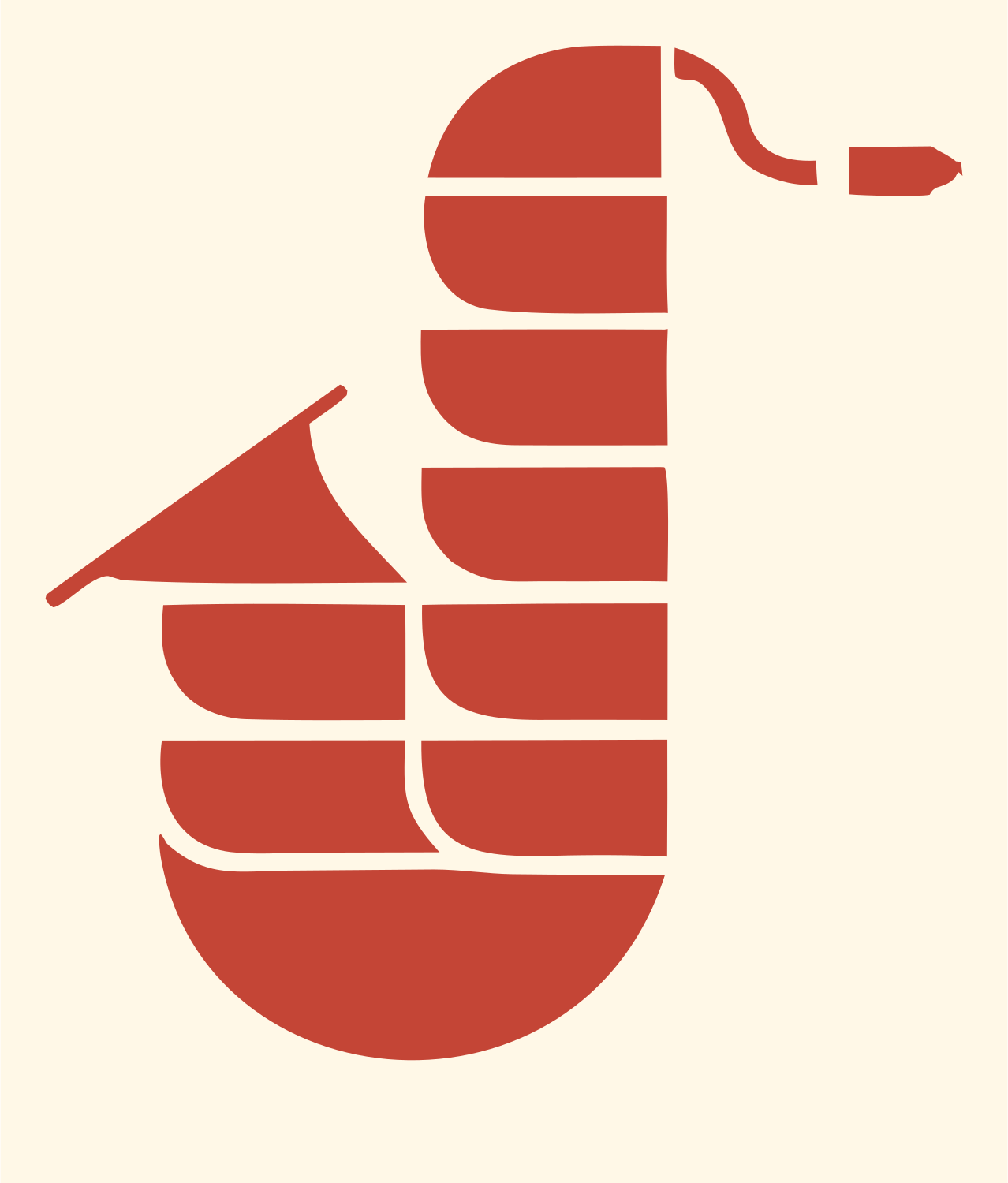 Bold Saxophone Segmented Icon #fff8e7/#c44536