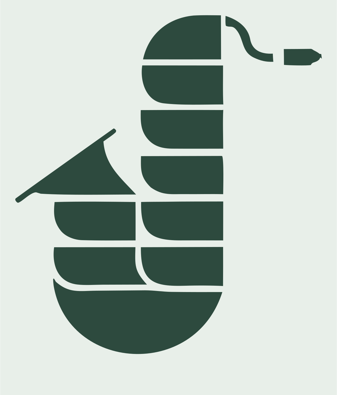 Bold Saxophone Segmented Icon #e8efe9/#2d4a3e