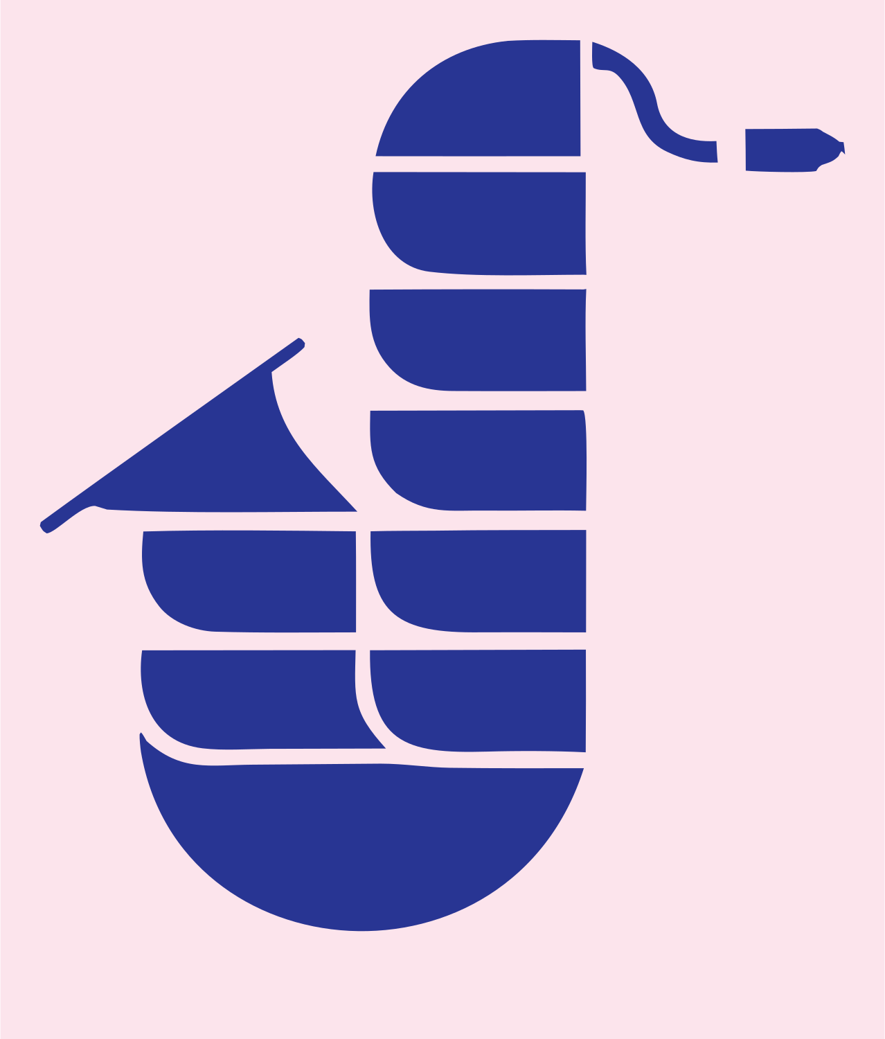 Bold Saxophone Segmented Icon #fce4ec/#283593