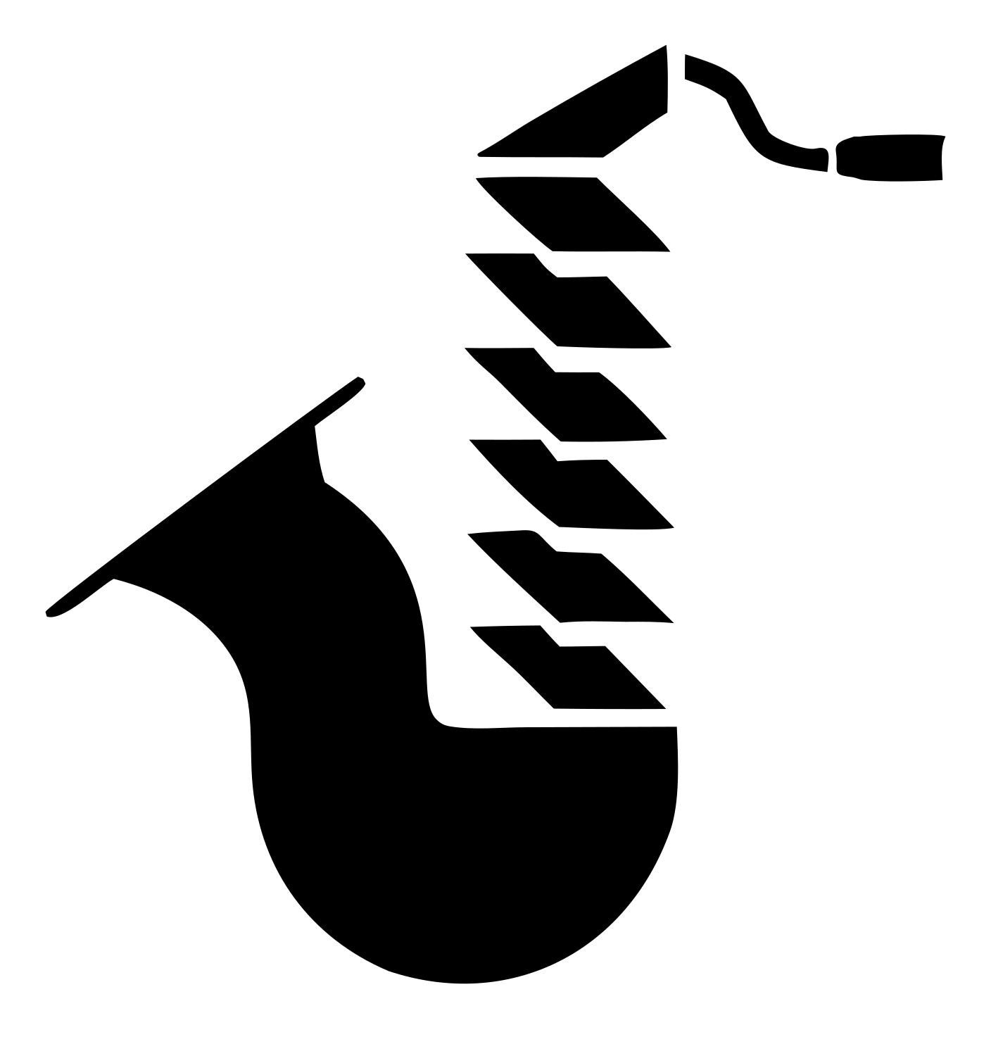 Bold Saxophone Jazz Emblem #ffffff/#000000
