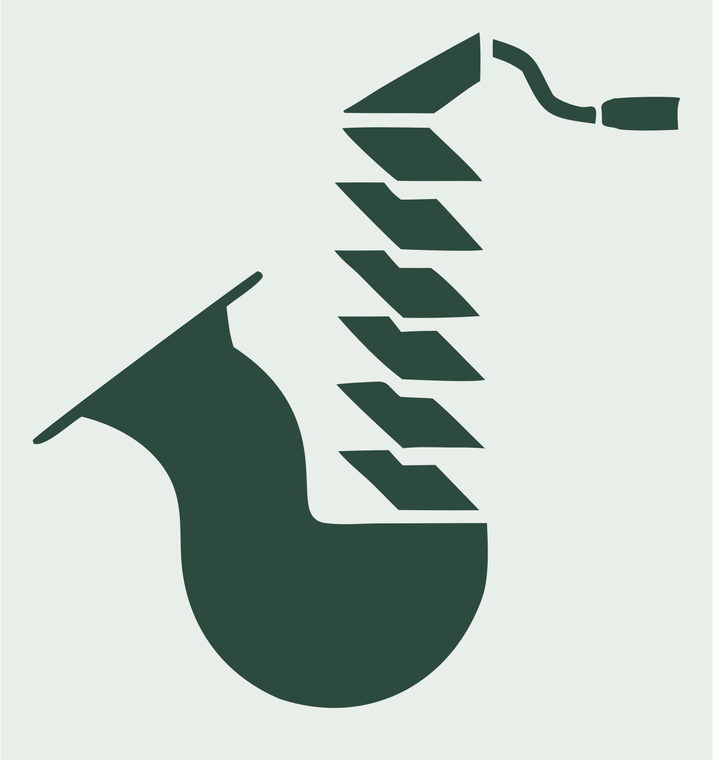 Bold Saxophone Jazz Emblem #e8efe9/#2d4a3e