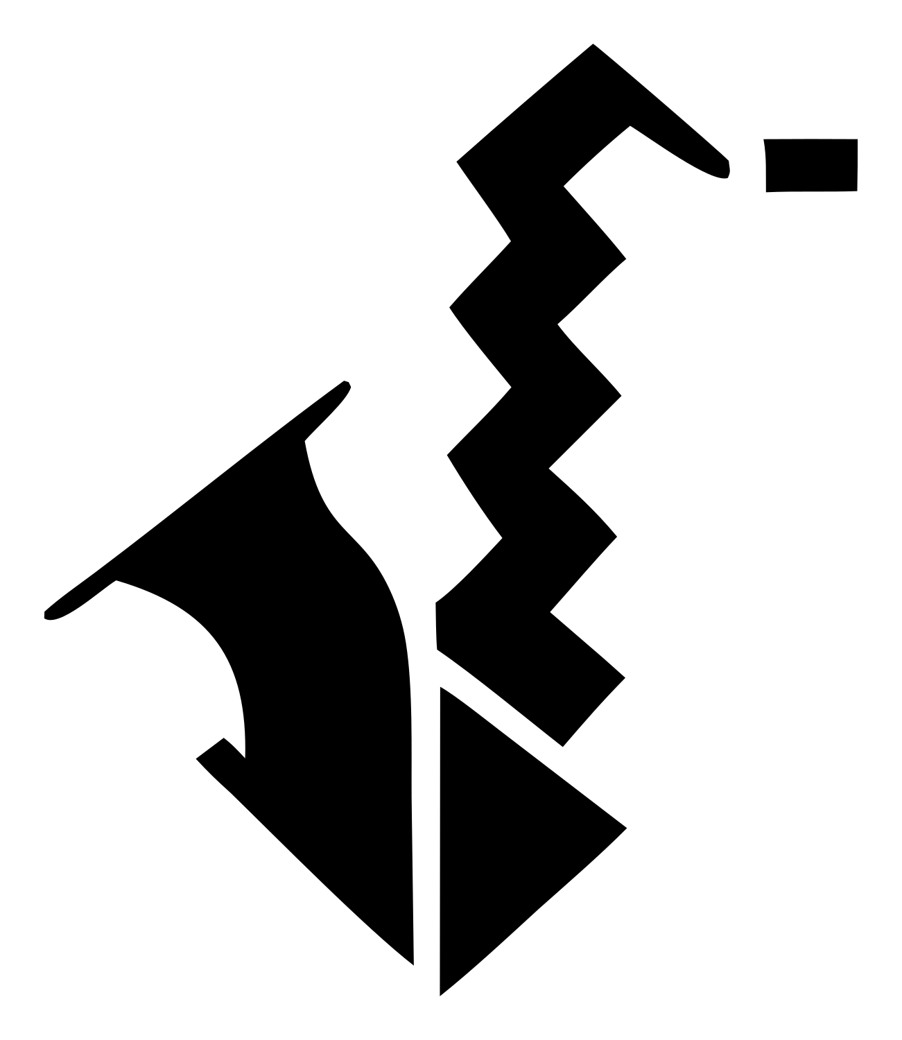 Bold Saxophone Split Mark #ffffff/#000000