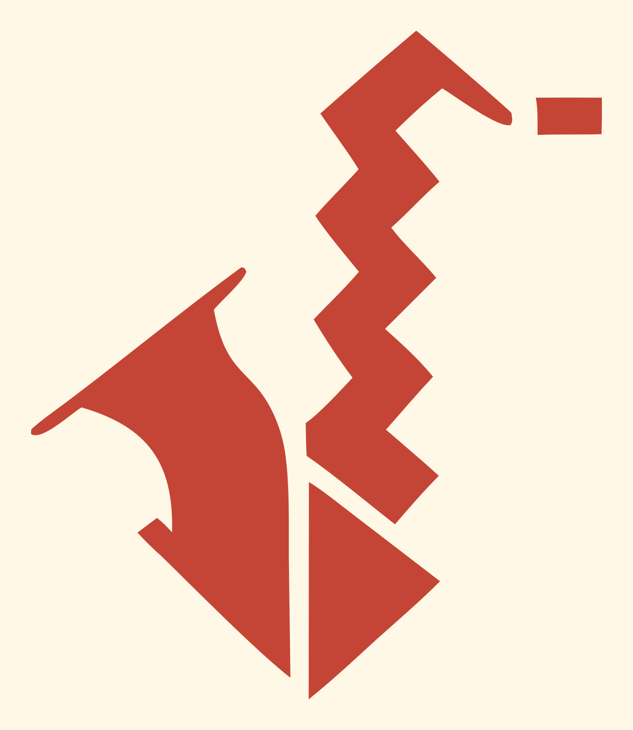 Bold Saxophone Split Mark #fff8e7/#c44536