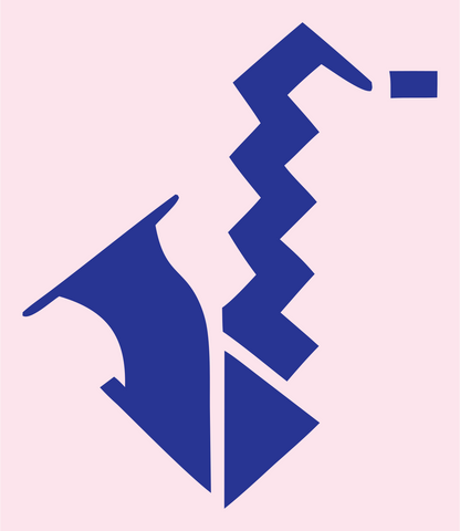 Bold Saxophone Split Mark #fce4ec/#283593