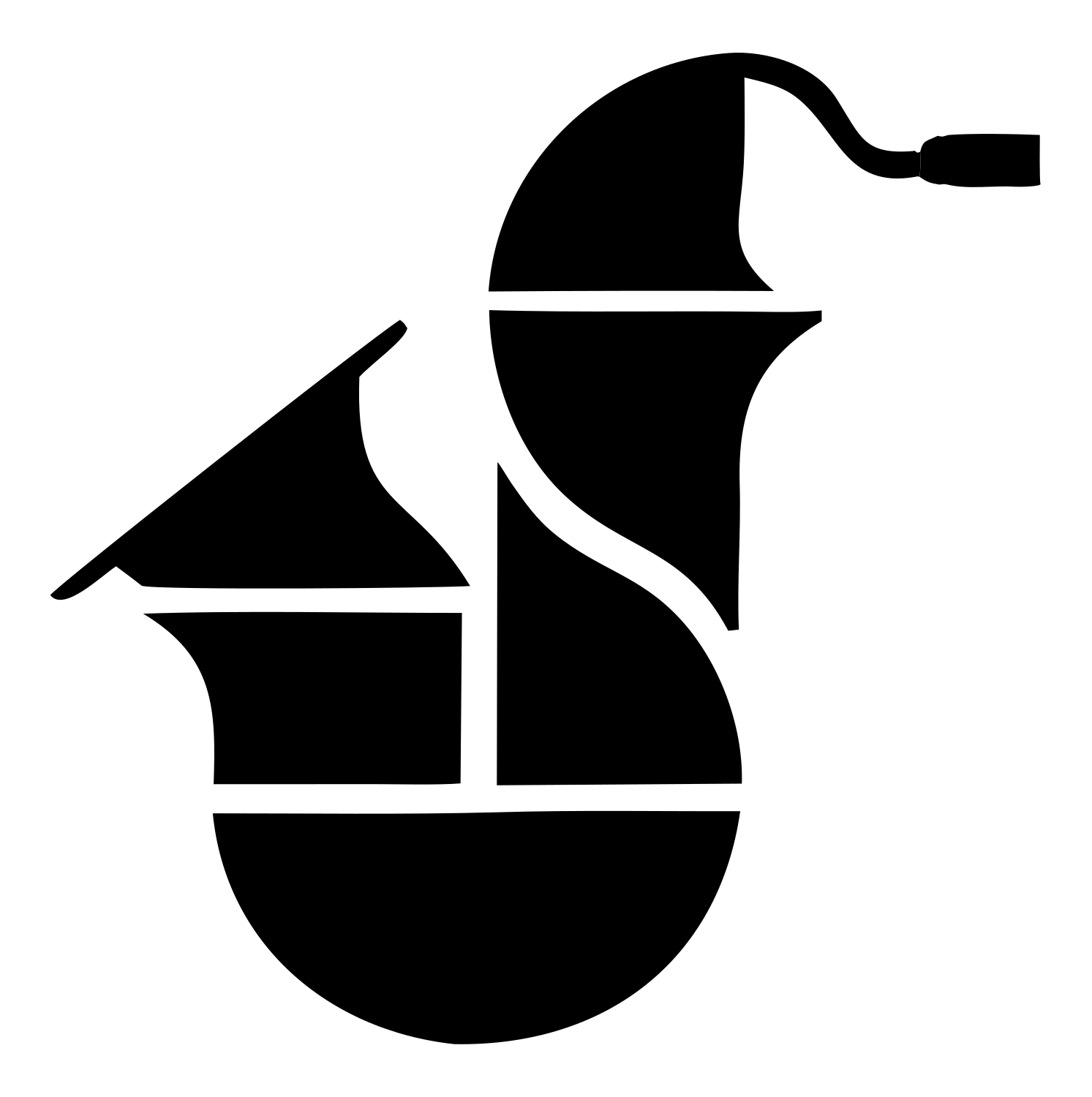 Bold Saxophone Block Crest #ffffff/#000000