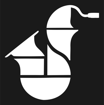 Bold Saxophone Block Crest #1a1a1a/#ffffff