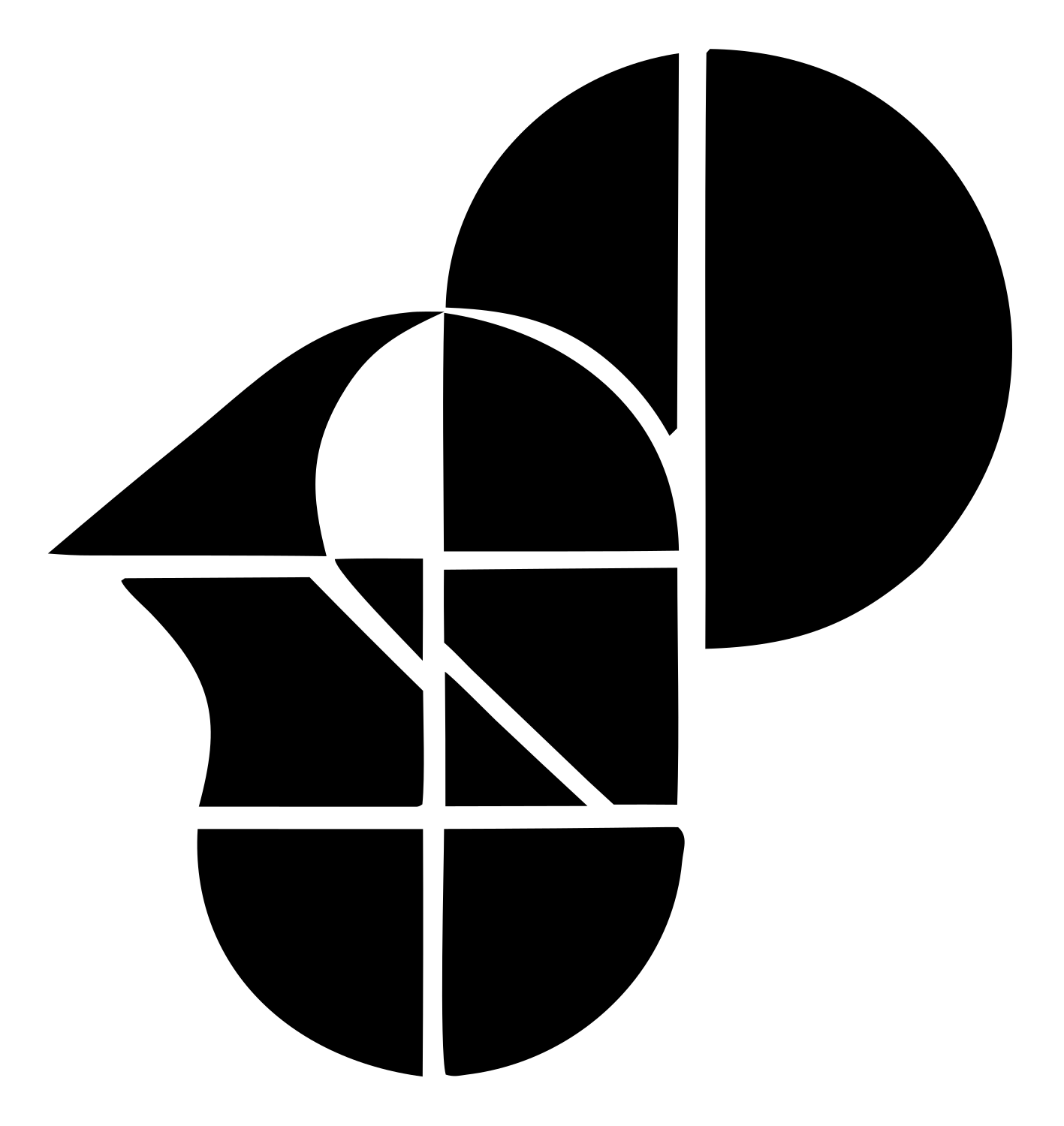 Geometric Saxophone Grid Logo #ffffff/#000000