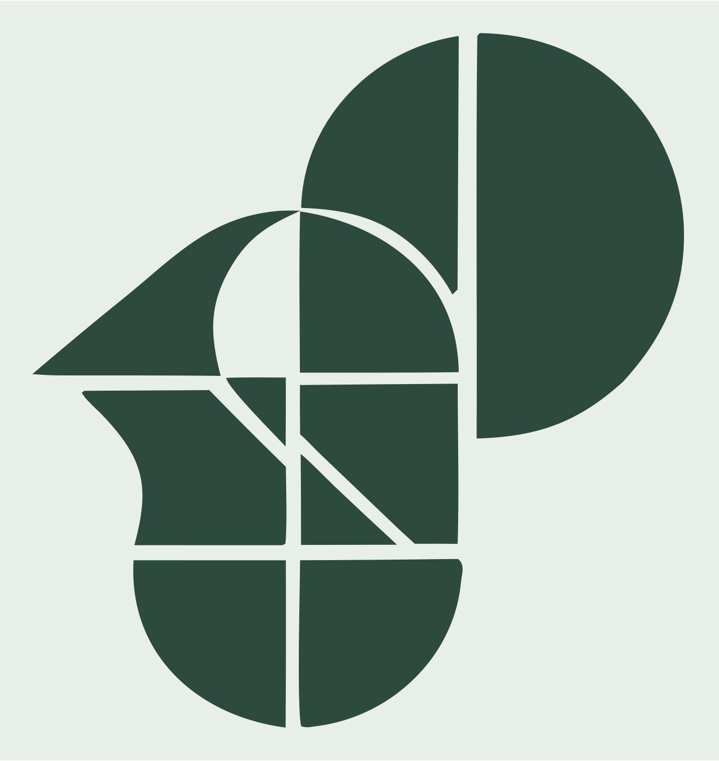 Geometric Saxophone Grid Logo #e8efe9/#2d4a3e