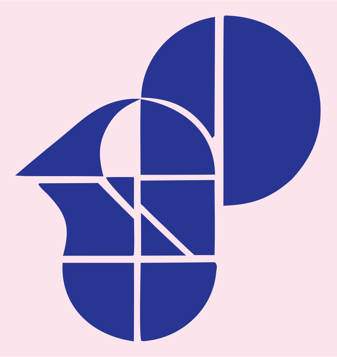 Geometric Saxophone Grid Logo #fce4ec/#283593