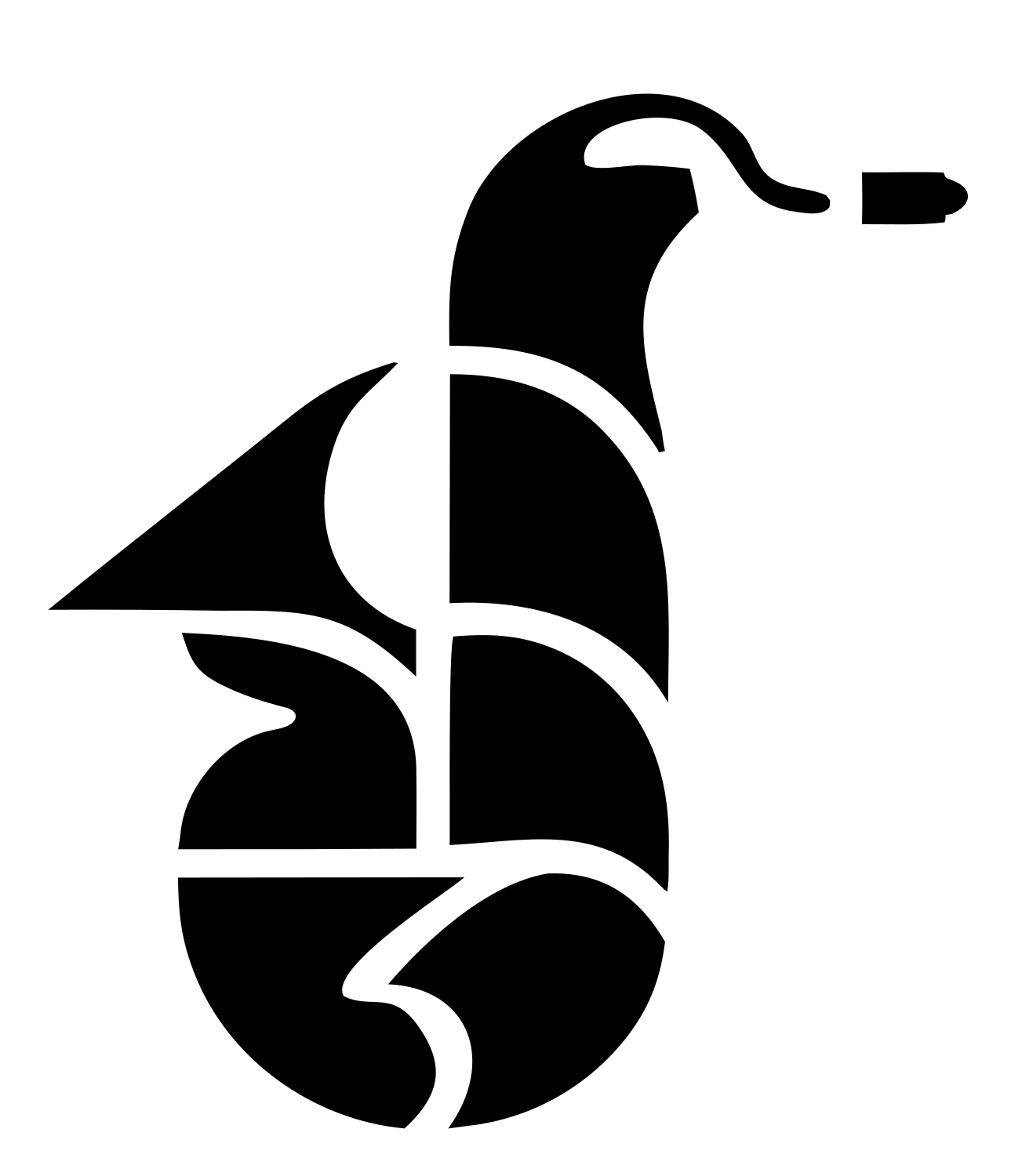 Bold Saxophone Silhouette Mark #ffffff/#000000