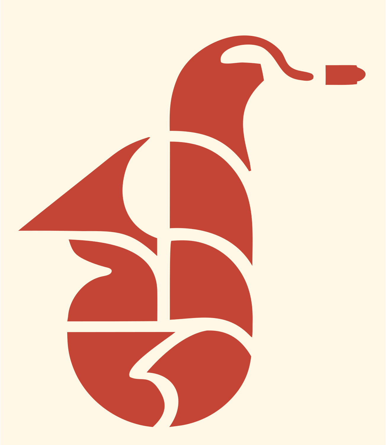 Bold Saxophone Silhouette Mark #fff8e7/#c44536