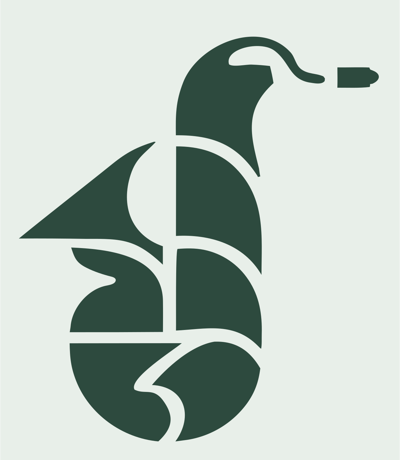 Bold Saxophone Silhouette Mark #e8efe9/#2d4a3e