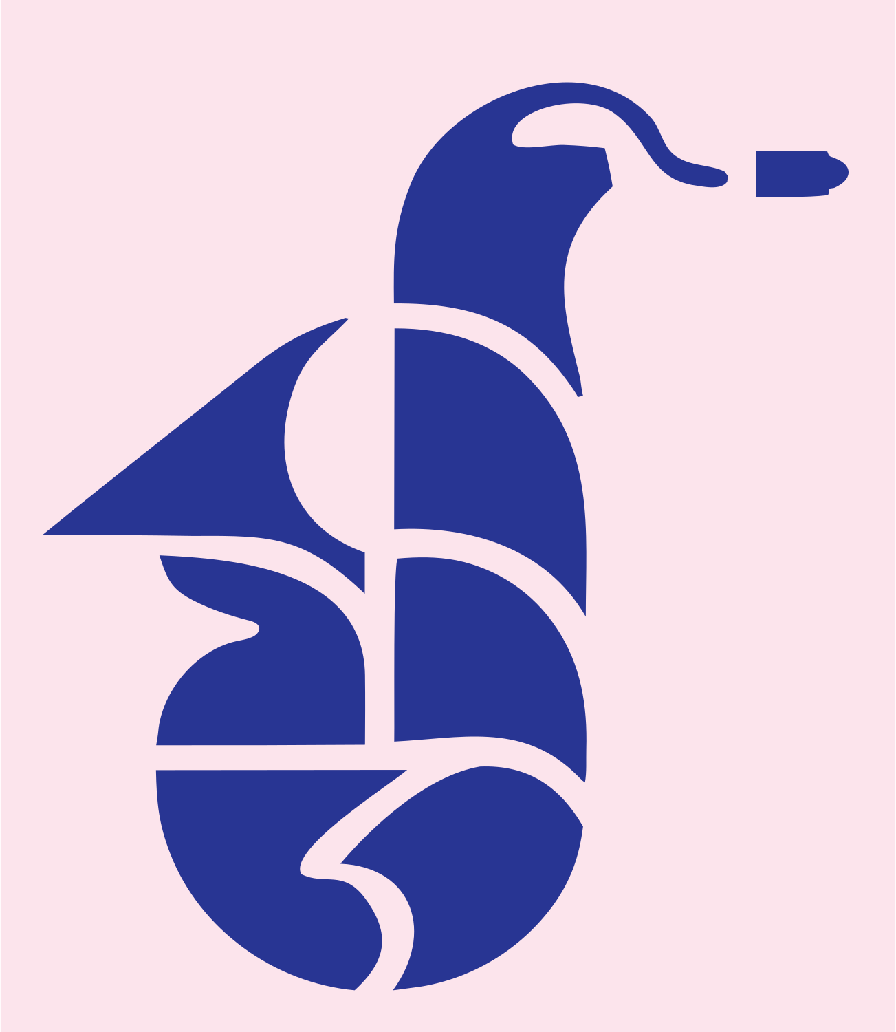 Bold Saxophone Silhouette Mark #fce4ec/#283593