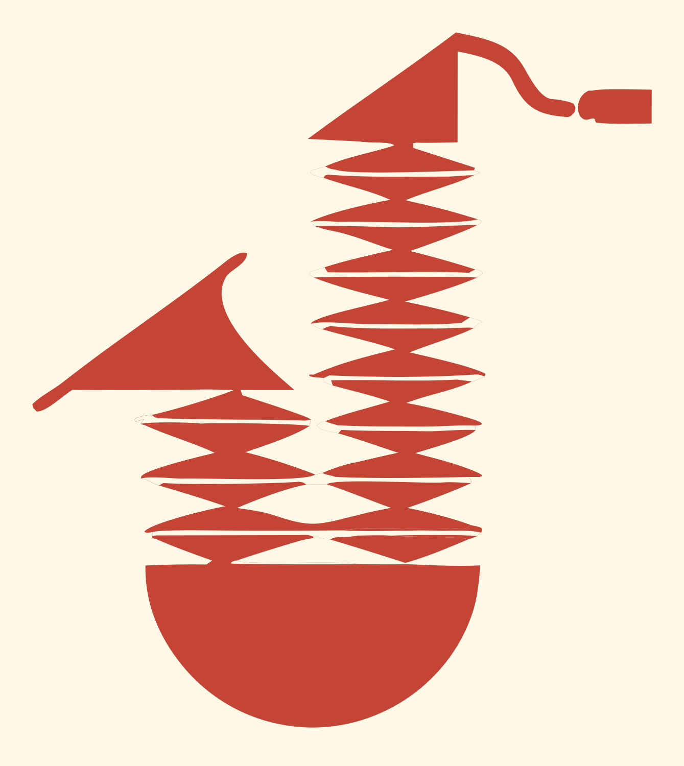 Geometric Saxophone Diamond Logo #fff8e7/#c44536