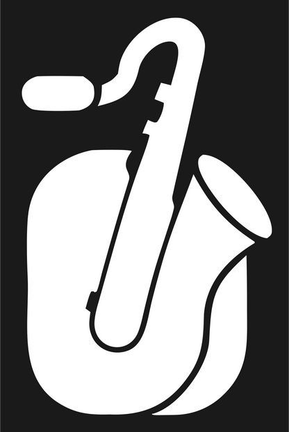 Silhouette Saxophone Negative Space Icon #1a1a1a/#ffffff