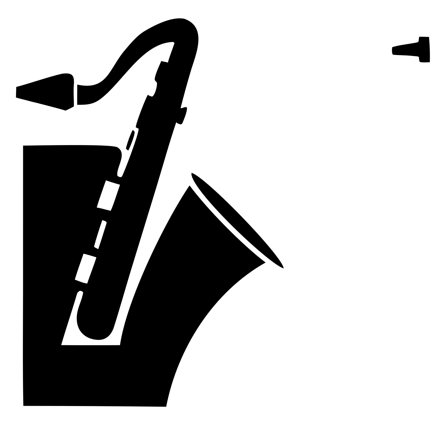 Bold Saxophone Cropped Icon #ffffff/#000000