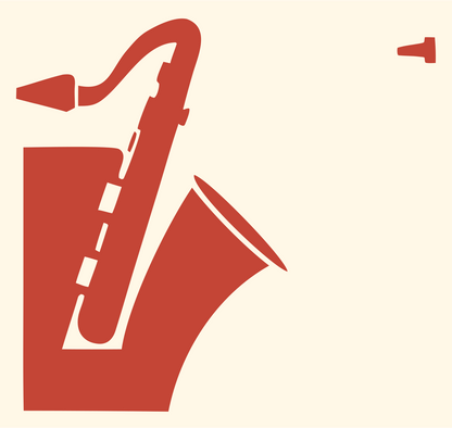 Bold Saxophone Cropped Icon #fff8e7/#c44536
