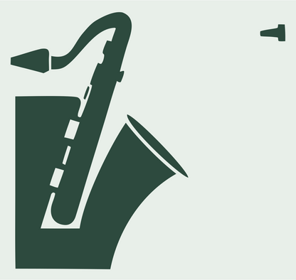 Bold Saxophone Cropped Icon #e8efe9/#2d4a3e