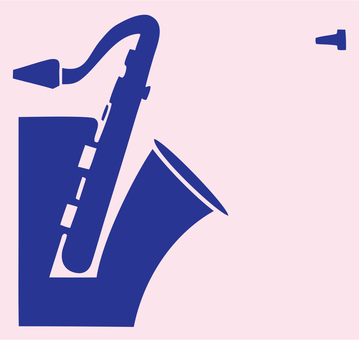 Bold Saxophone Cropped Icon #fce4ec/#283593