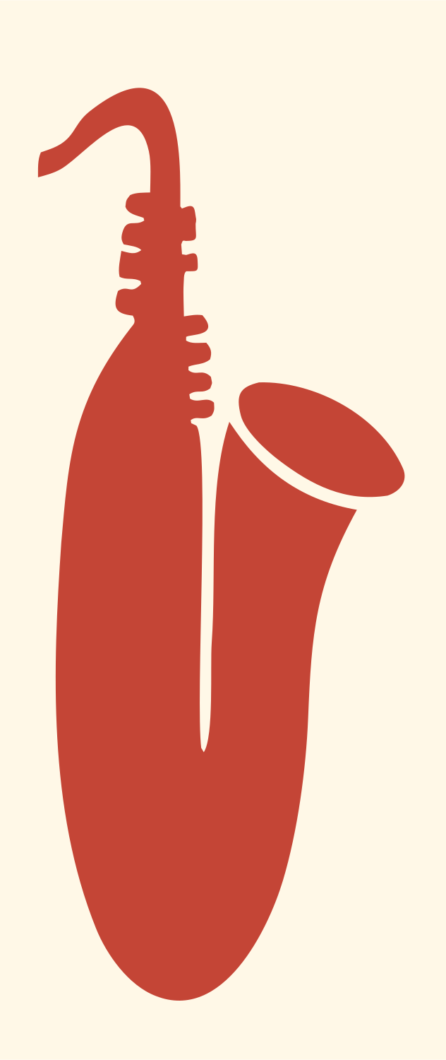 Solid Saxophone Flat Logo #fff8e7/#c44536