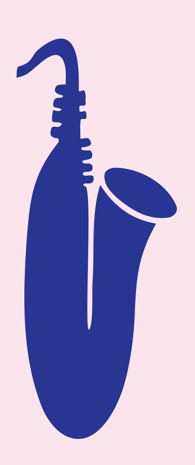 Solid Saxophone Flat Logo #fce4ec/#283593