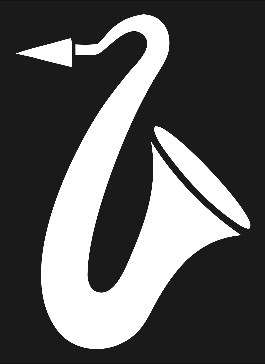 Classic Saxophone Silhouette Icon #1a1a1a/#ffffff