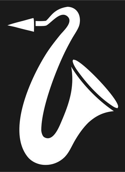Classic Saxophone Silhouette Icon #1a1a1a/#ffffff