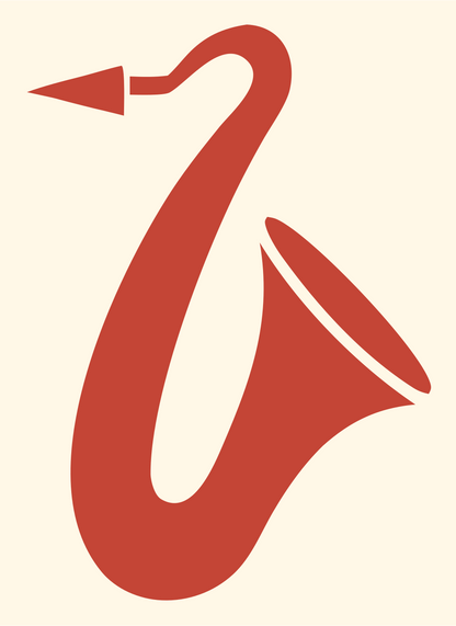 Classic Saxophone Silhouette Icon #fff8e7/#c44536