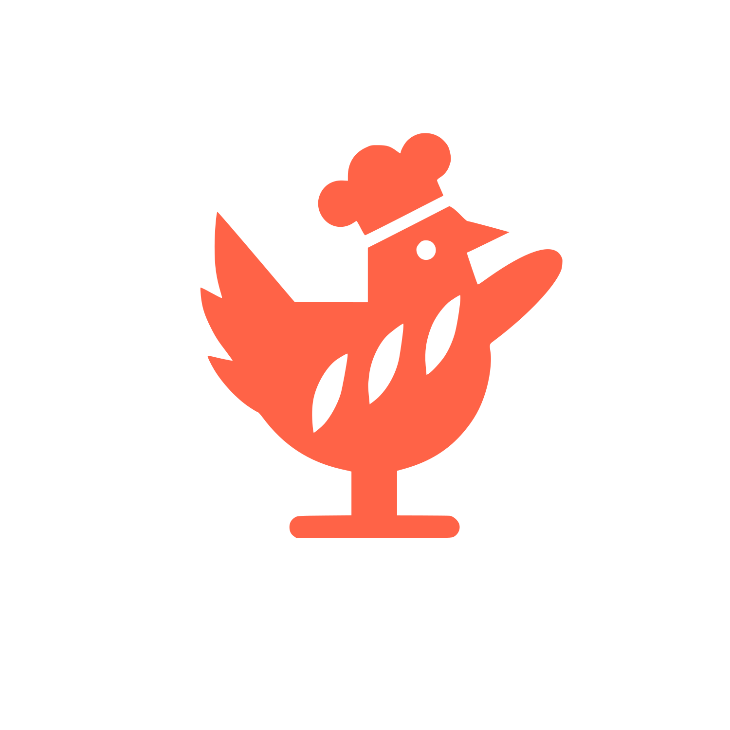 Chef Hat Bird Logo #FF6347