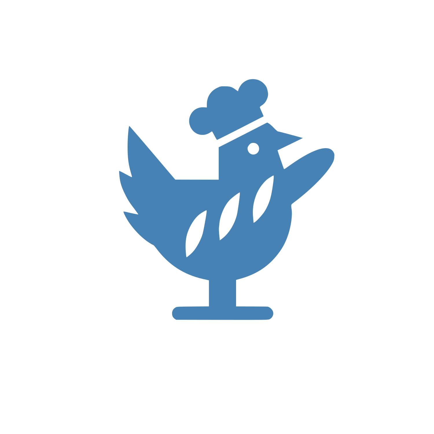 Chef Hat Bird Logo #4682B4