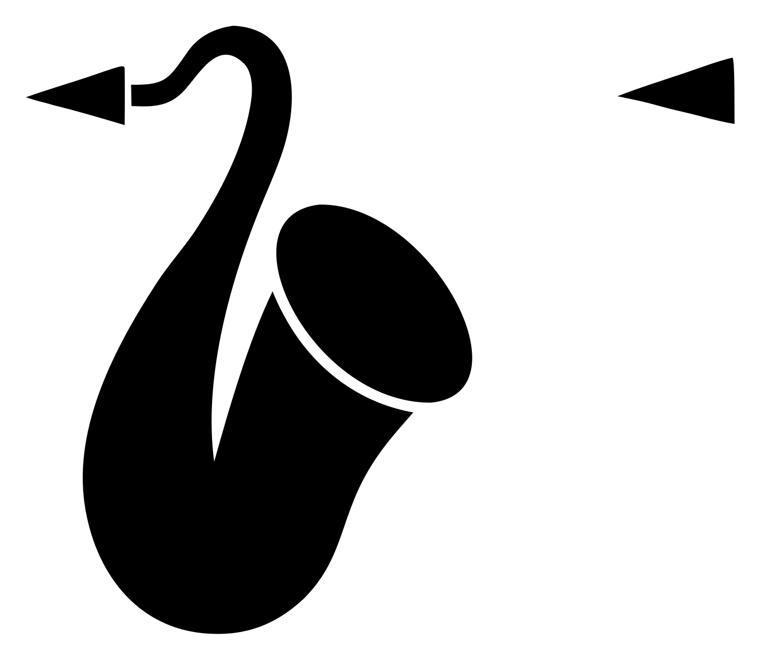 Minimalist Saxophone Sound Badge #ffffff/#000000
