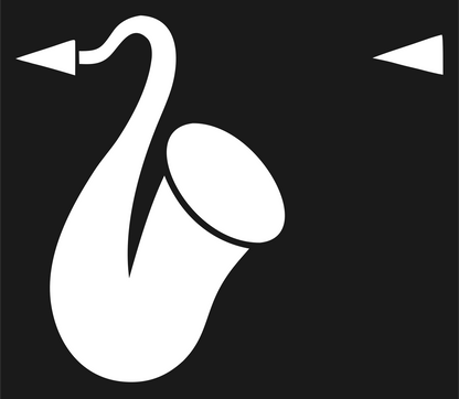 Minimalist Saxophone Sound Badge #1a1a1a/#ffffff