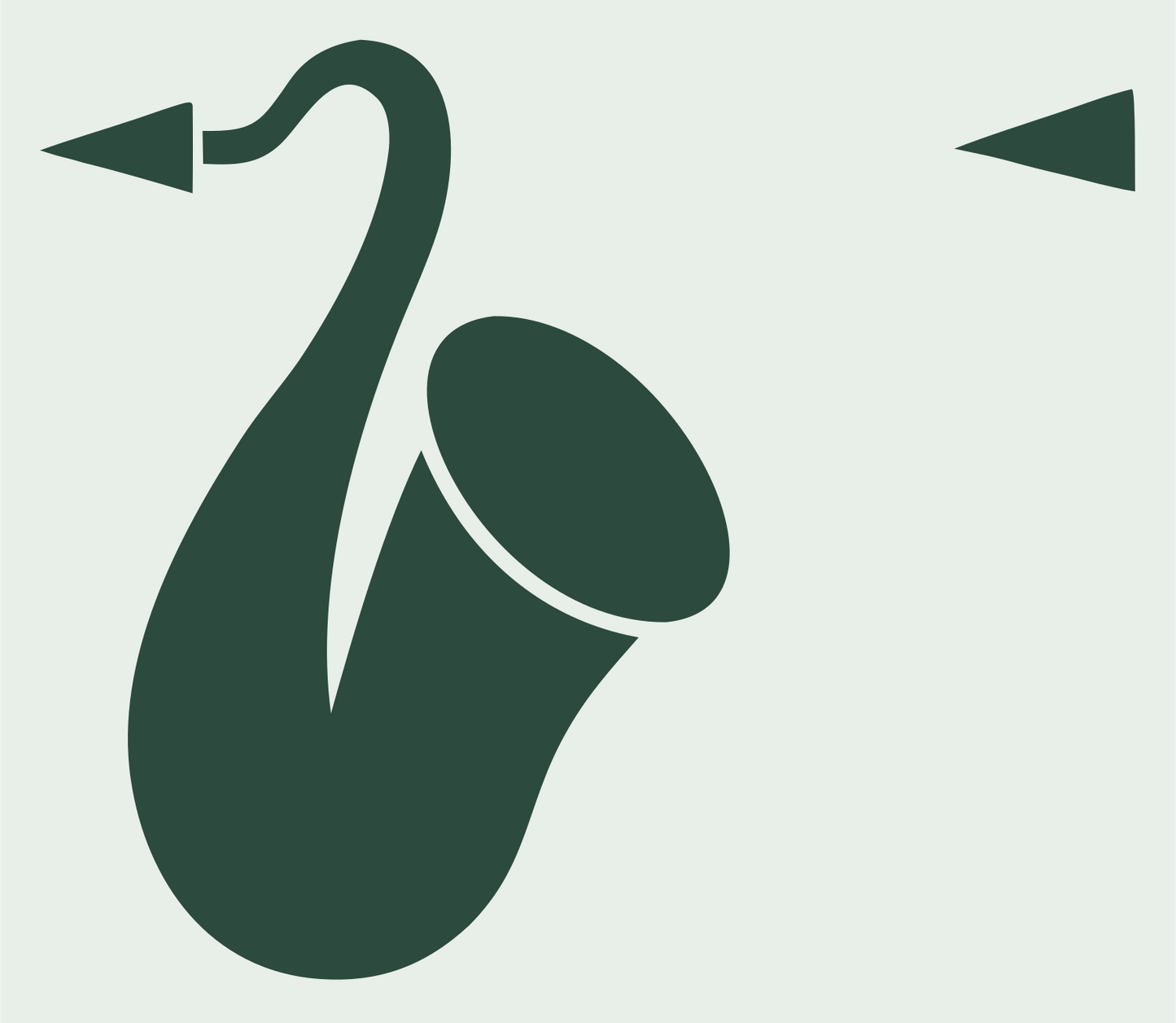 Minimalist Saxophone Sound Badge #e8efe9/#2d4a3e
