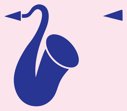 Minimalist Saxophone Sound Badge #fce4ec/#283593