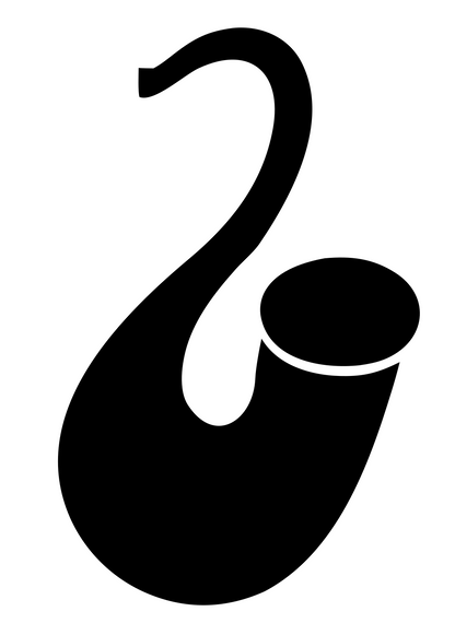 Bold Saxophone Curved Crest #ffffff/#000000