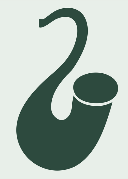Bold Saxophone Curved Crest #e8efe9/#2d4a3e