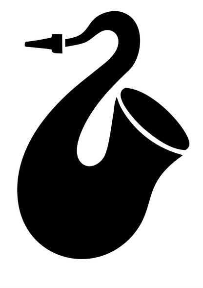Bold Saxophone Mouthpiece Logo #ffffff/#000000
