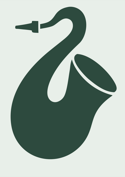 Bold Saxophone Mouthpiece Logo #e8efe9/#2d4a3e