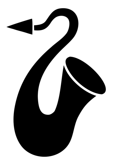 Bold Saxophone Bell Mark #ffffff/#000000