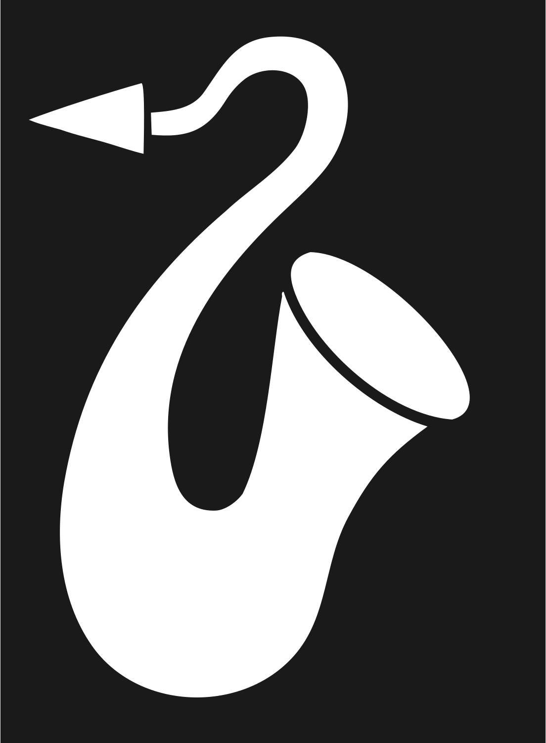 Bold Saxophone Bell Mark #1a1a1a/#ffffff