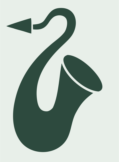 Bold Saxophone Bell Mark #e8efe9/#2d4a3e