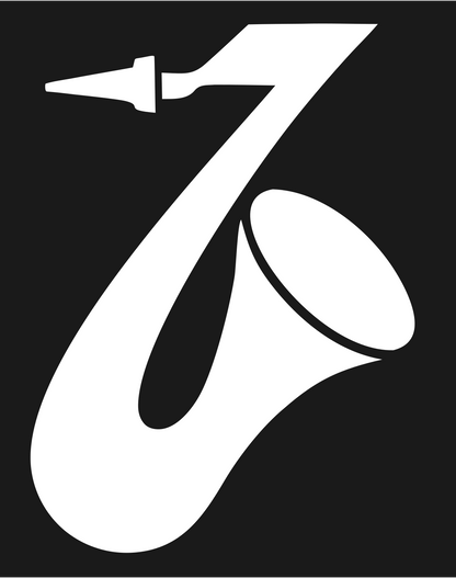 Bold Saxophone Cutout Logo #1a1a1a/#ffffff